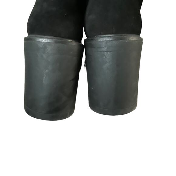 Free People Dylan Black Suede Lace Up Platform Boots Size 9 Chunky Heel NEW - Picture 7 of 7